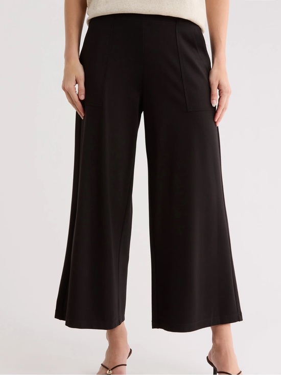Max Studio Pants - Max Studio Ponte Crop Wide Leg Pull-On Pants